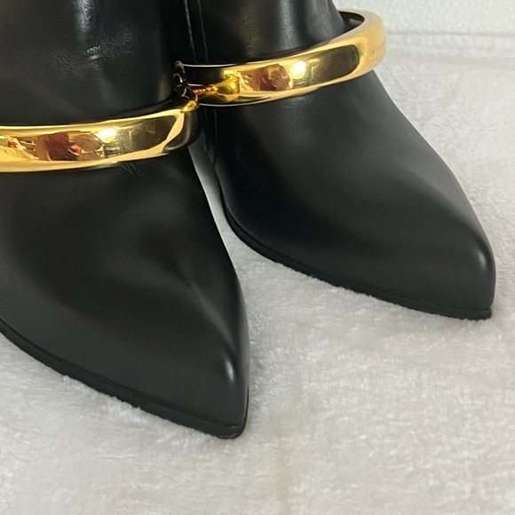 Alexander McQueen black with gold trim booties size 36 - Picture 7 of 16